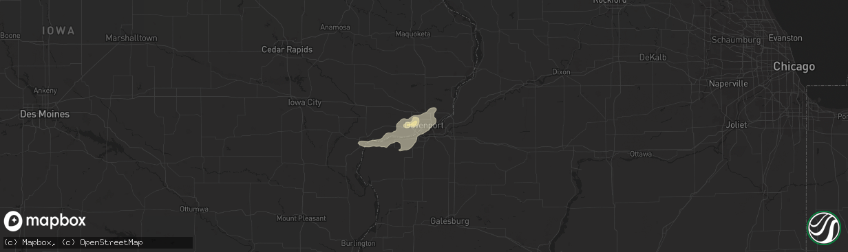 Hail map in Davenport, IA on July 20, 2017