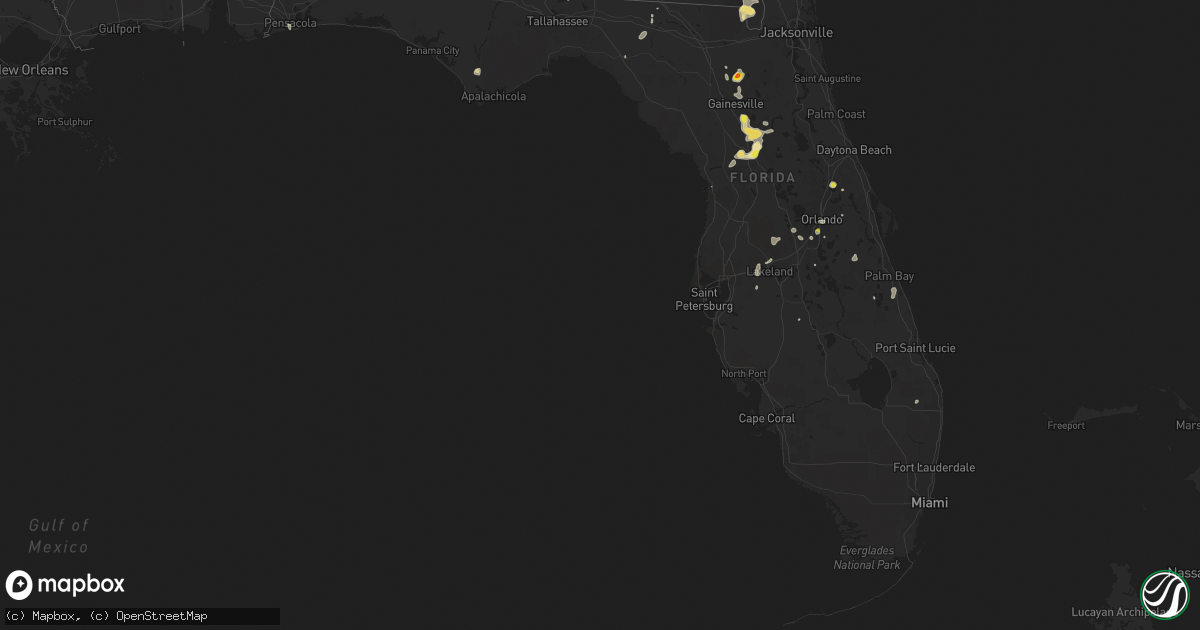 Hail map in Florida on July 20, 2017