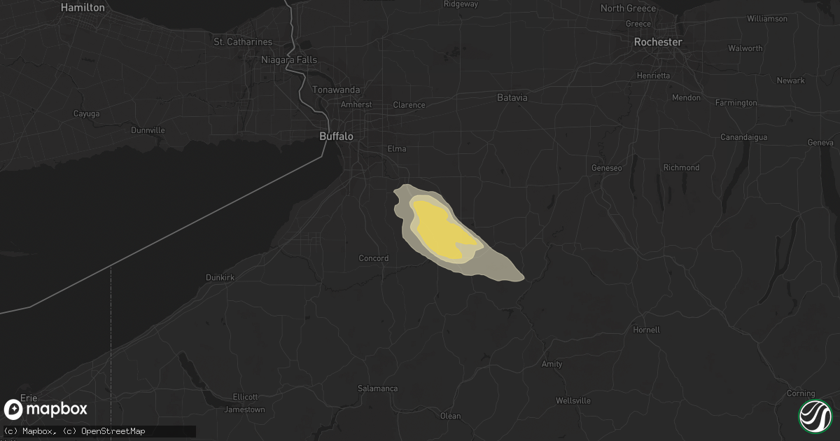 Hail map in Holland, NY on July 20, 2017