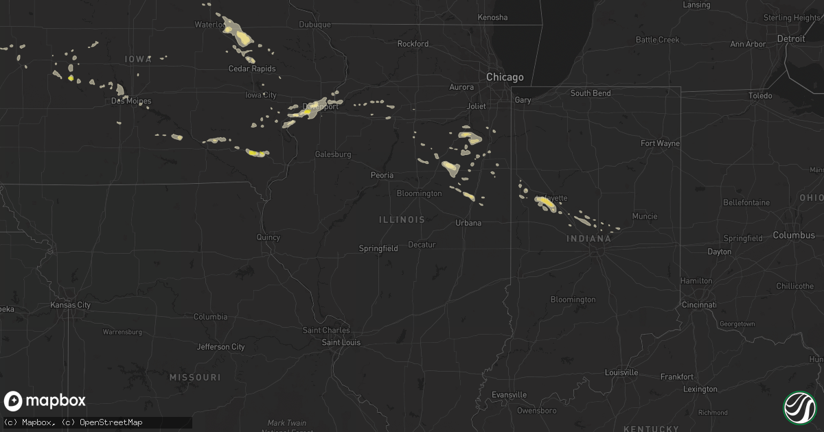 Hail map in Illinois on July 20, 2017