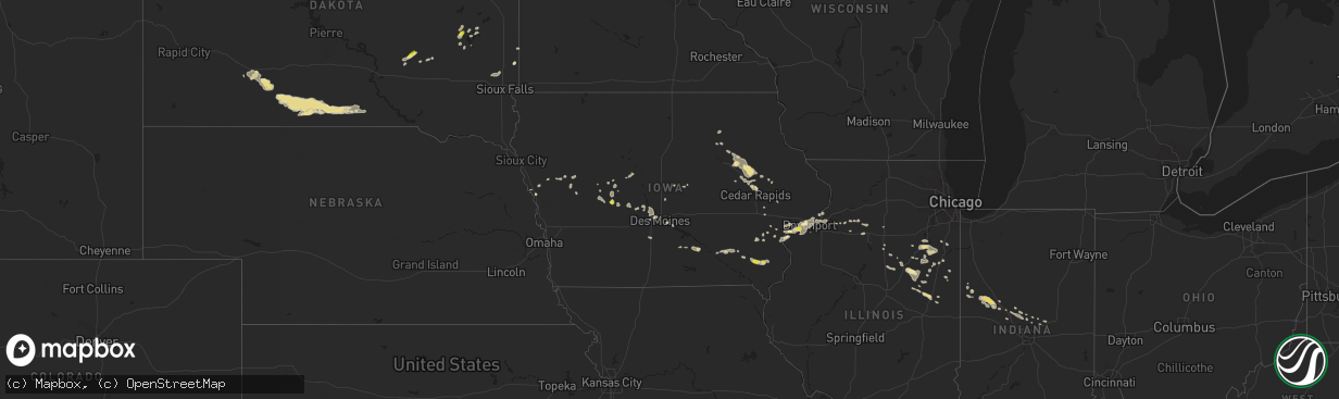 Hail map in Iowa on July 20, 2017