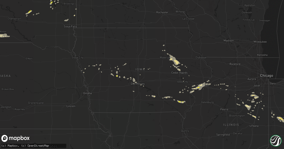 Hail map in Iowa on July 20, 2017