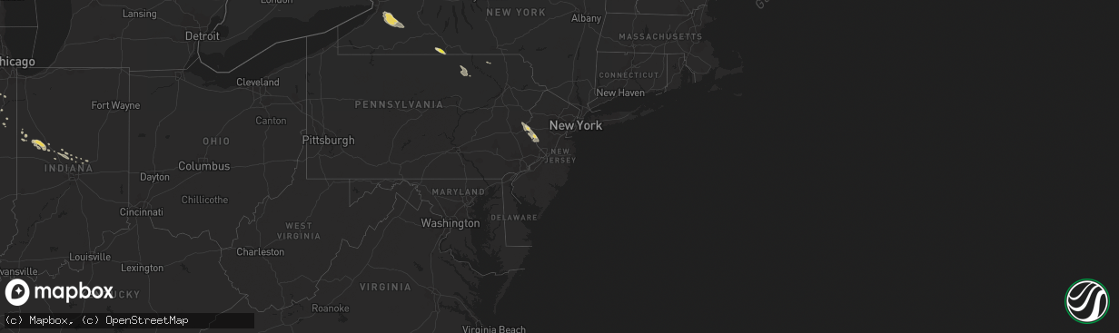 Hail map in New Jersey on July 20, 2017