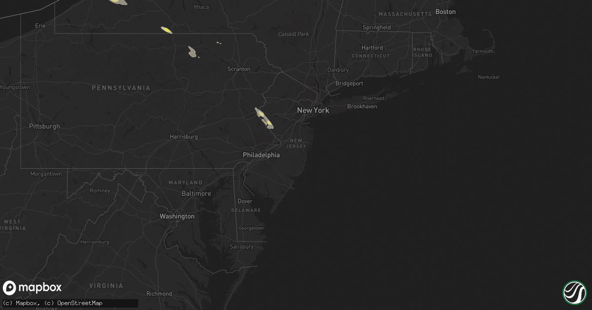 Hail map in New Jersey on July 20, 2017