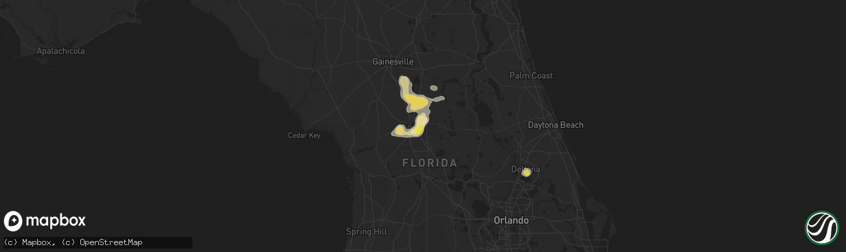 Hail map in Ocala, FL on July 20, 2017