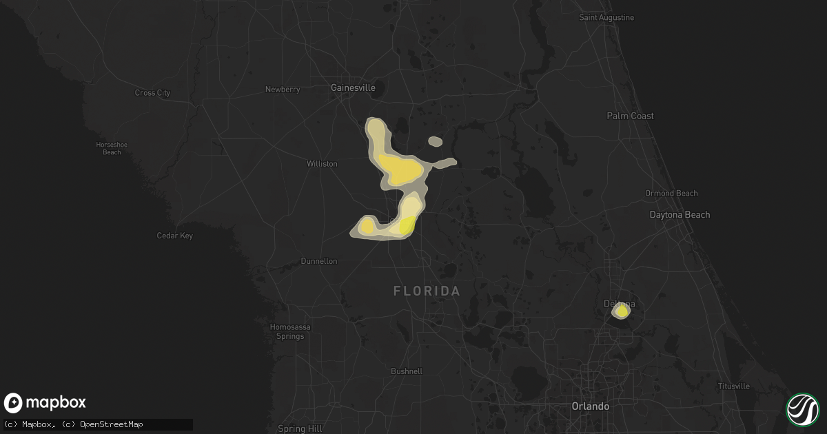 Hail map in Ocala, FL on July 20, 2017