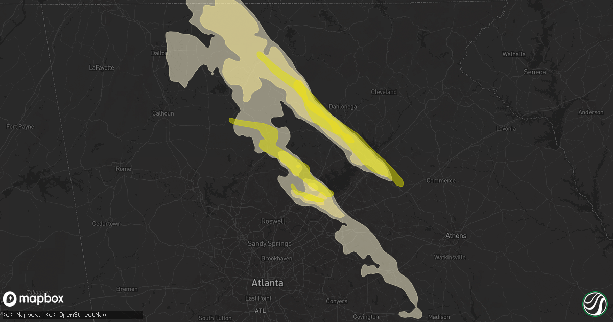 Hail map in Cumming, GA on July 20, 2018