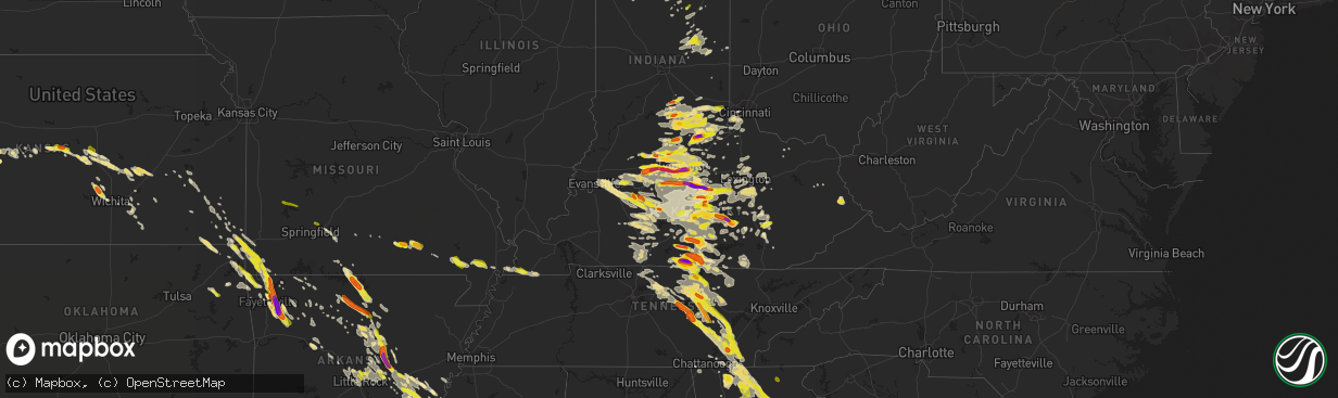 Hail map in Kentucky on July 20, 2018