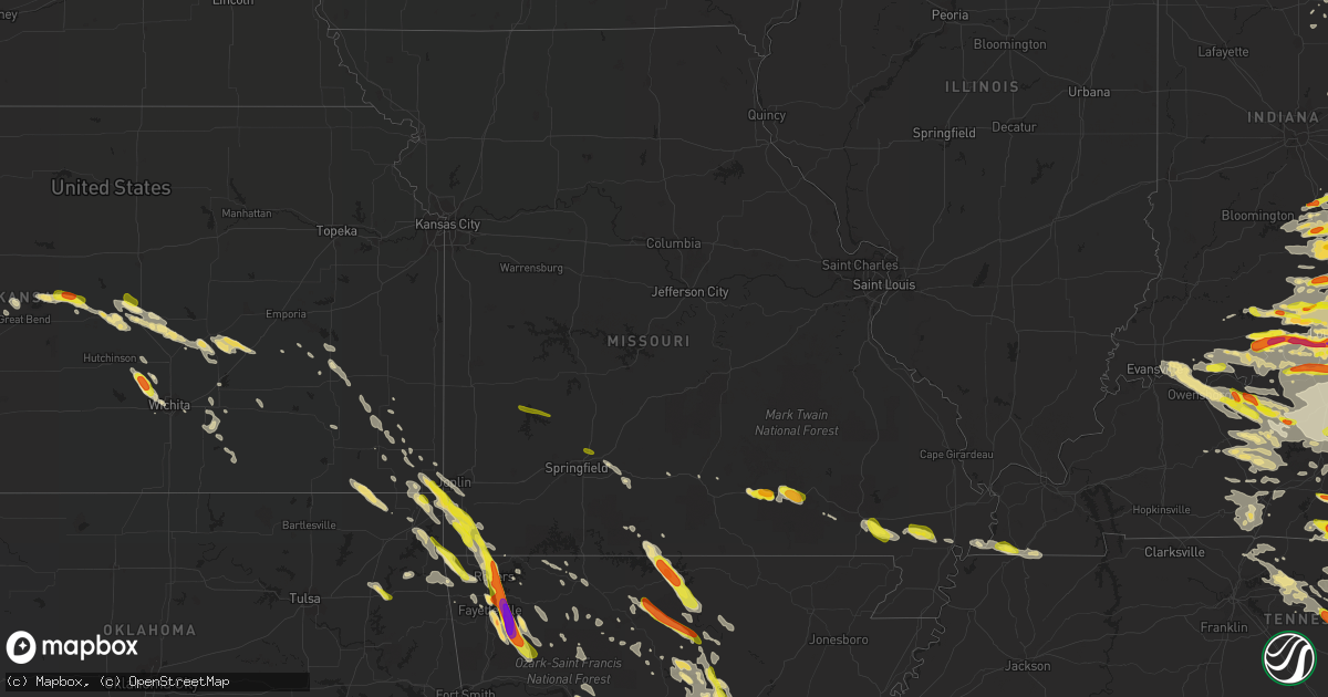 Hail map in Missouri on July 20, 2018