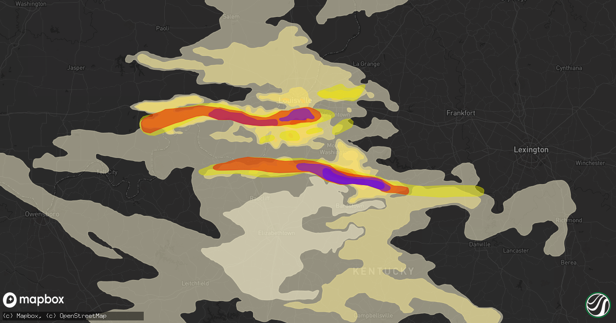 Hail map in Shepherdsville, KY on July 20, 2018