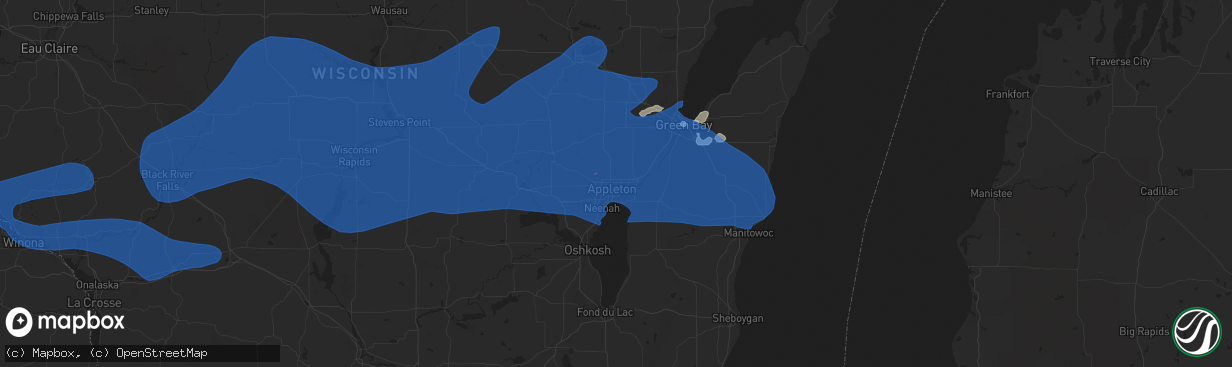 Hail map in Appleton, WI on July 20, 2019