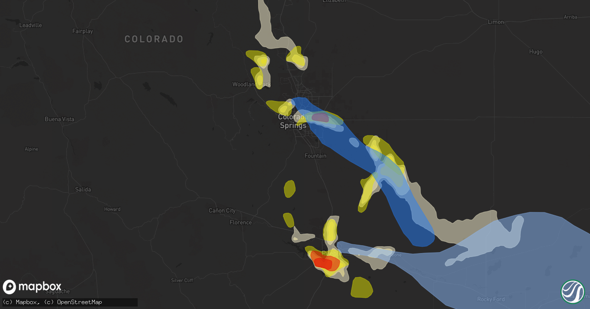 Hail map in Colorado Springs, CO on July 20, 2019