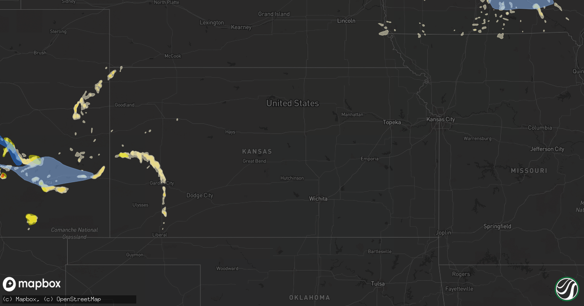 Hail map in Kansas on July 20, 2019