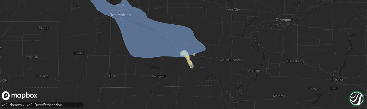 Hail map in Ottumwa, IA on July 20, 2019