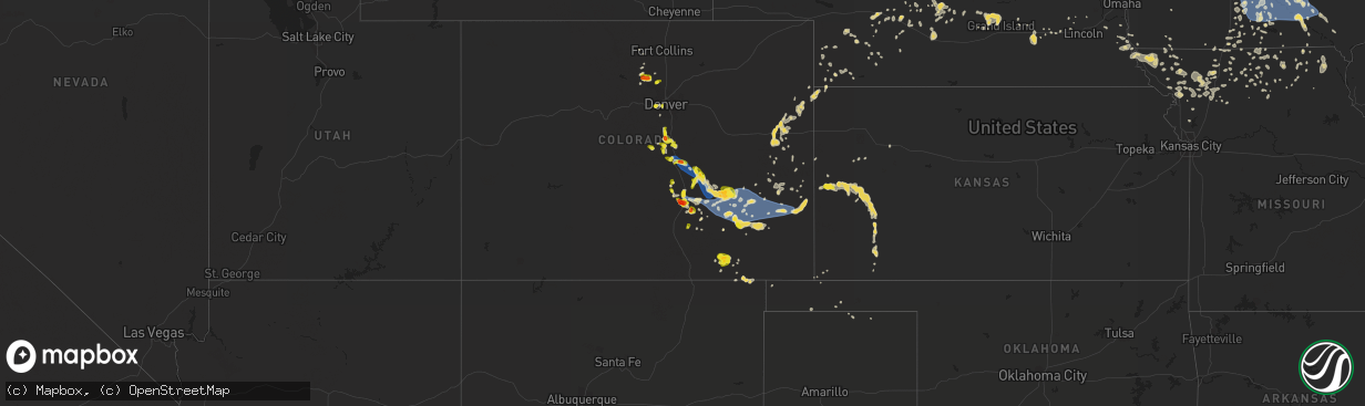 Hail map on July 20, 2019