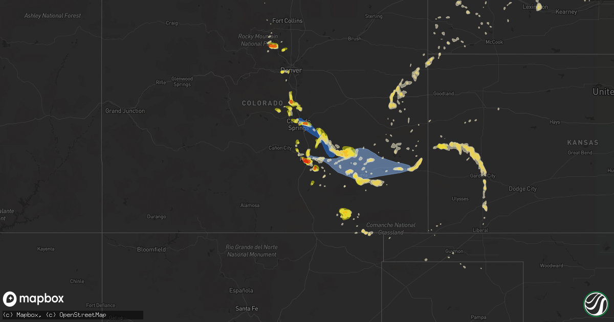 Hail map on July 20, 2019