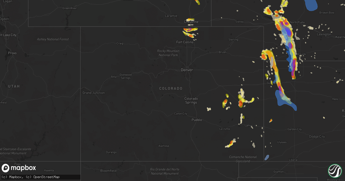 Hail map in Colorado on July 20, 2020