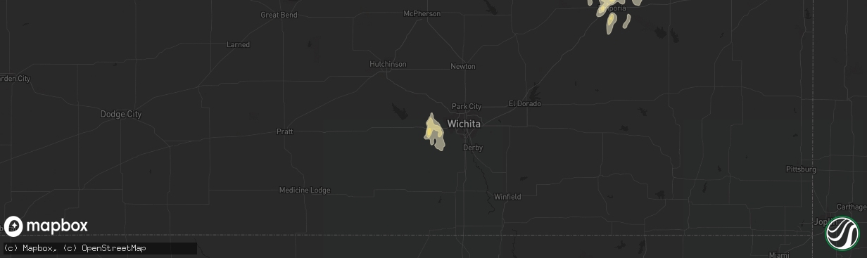 Hail map in Goddard, KS on July 20, 2020