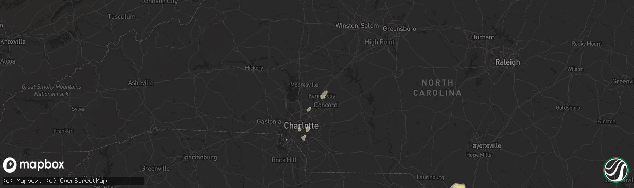 Hail map in Kannapolis, NC on July 20, 2020