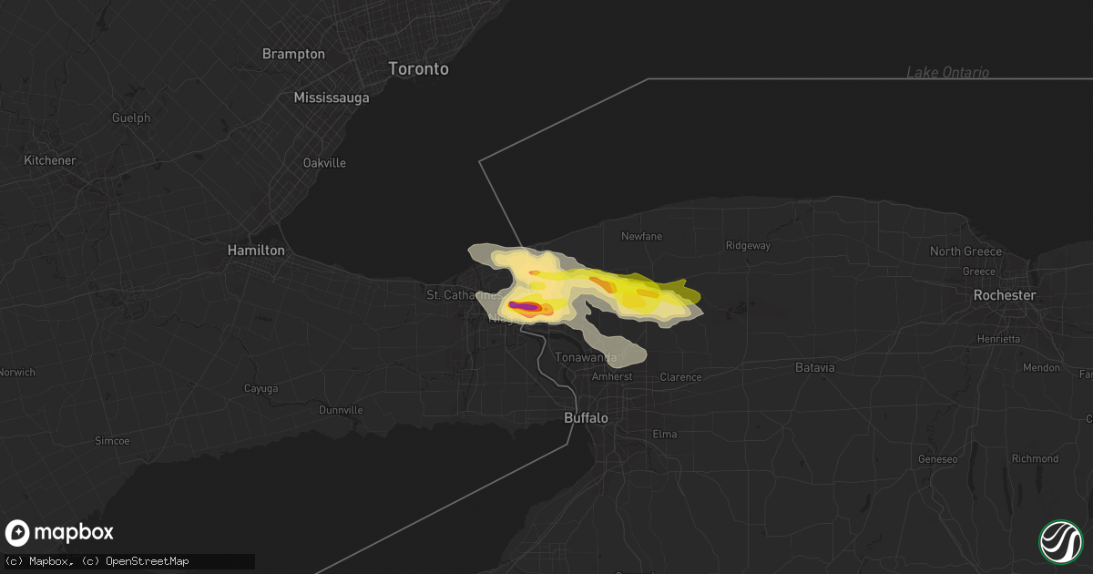 Hail map in Lewiston, NY on July 20, 2021