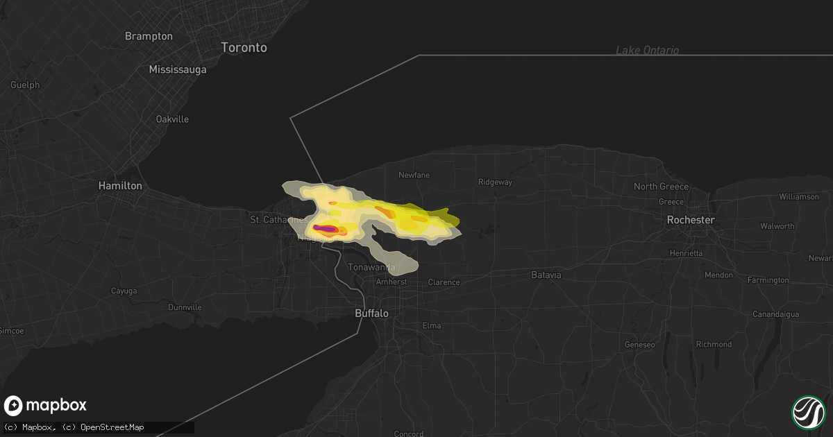 Hail map in Lockport, NY on July 20, 2021