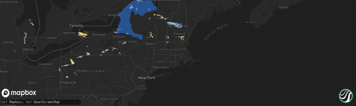 Hail map in Massachusetts on July 20, 2021