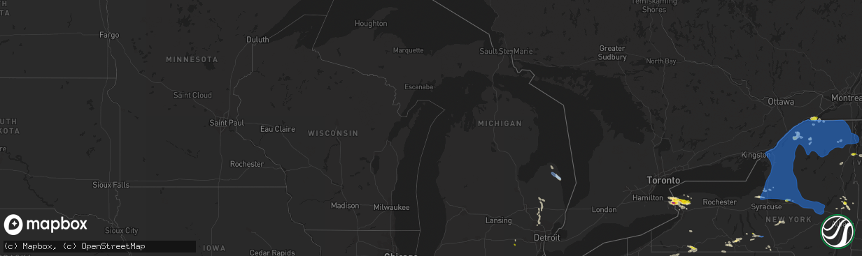 Hail map in Michigan on July 20, 2021