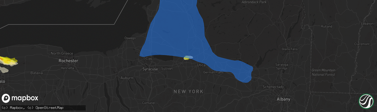 Hail map in Rome, NY on July 20, 2021