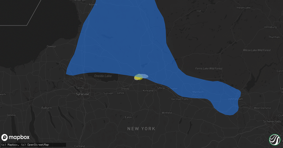Hail map in Rome, NY on July 20, 2021