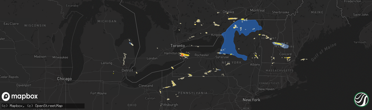 Hail map on July 20, 2021