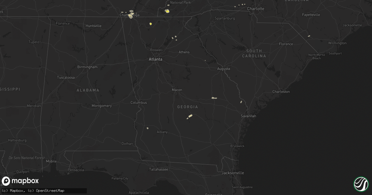 Hail map in Georgia on July 20, 2022