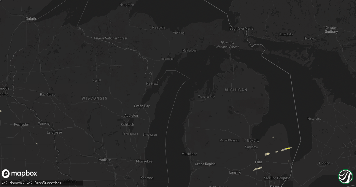 Hail map in Michigan on July 20, 2022
