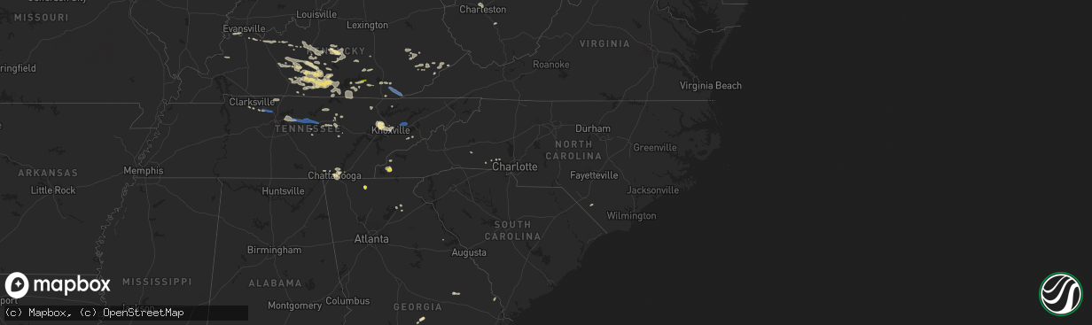 Hail map in North Carolina on July 20, 2022