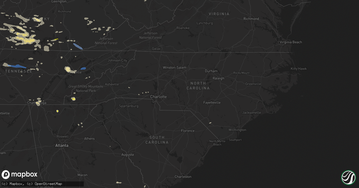 Hail map in North Carolina on July 20, 2022
