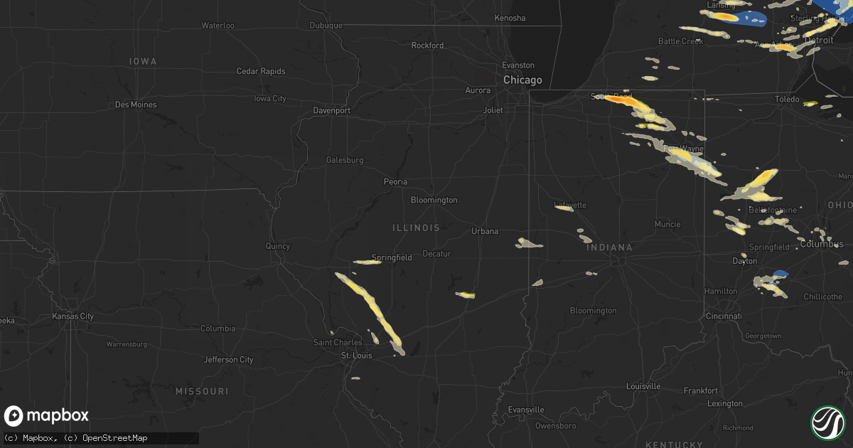 Hail map in Illinois on July 20, 2023