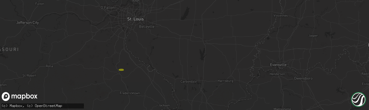 Hail map in Paducah, KY on July 20, 2023