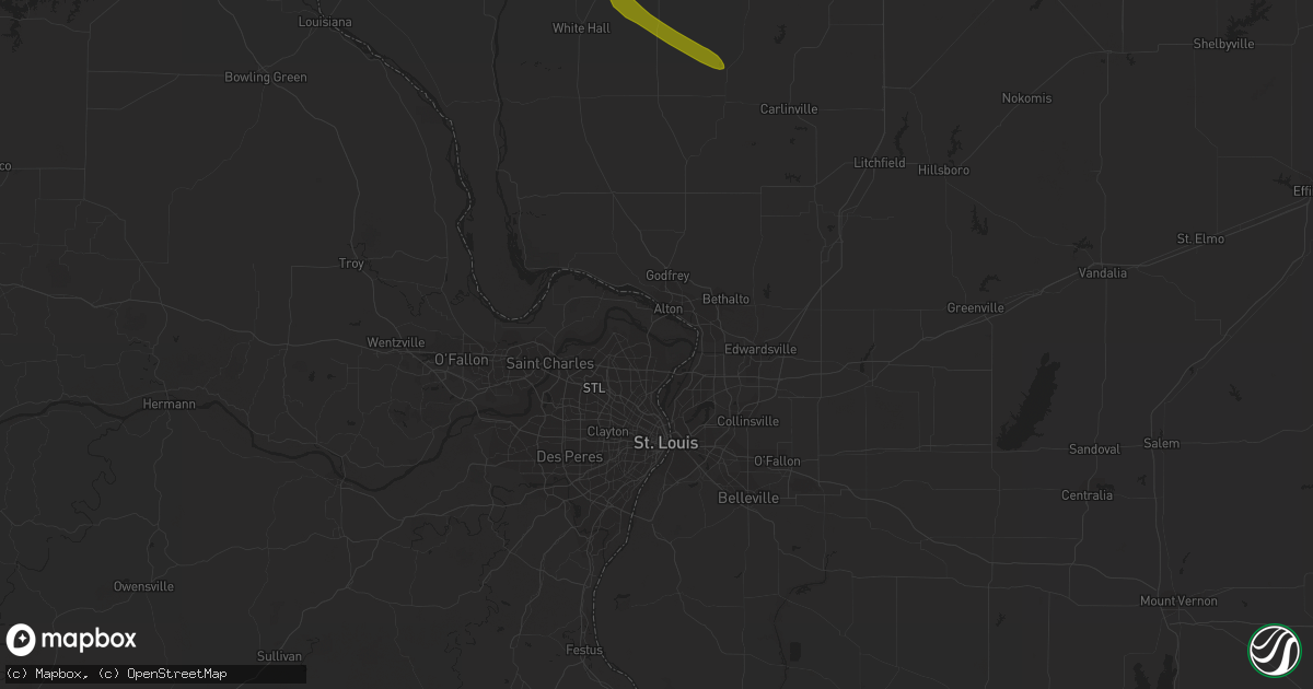 Hail map in White Hall, IL on July 20, 2023