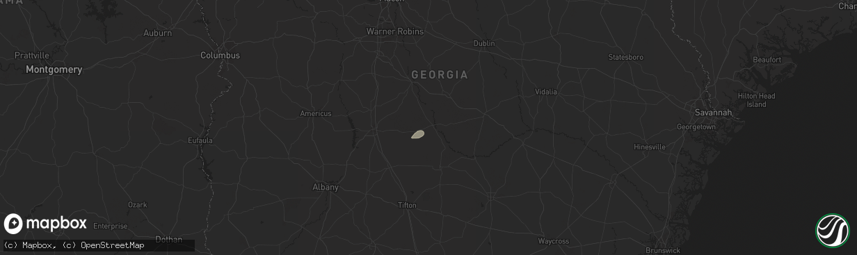 Hail map in Abbeville, GA on July 20, 2024