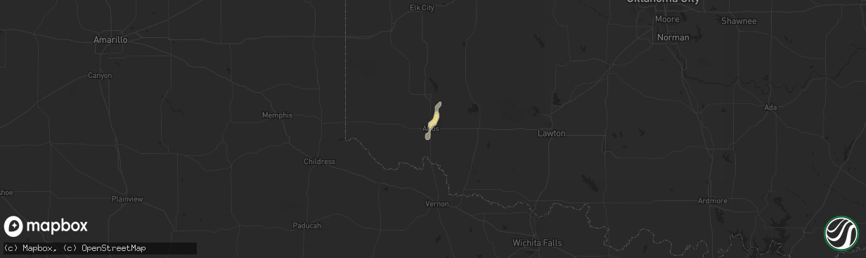 Hail map in Altus, OK on July 20, 2024