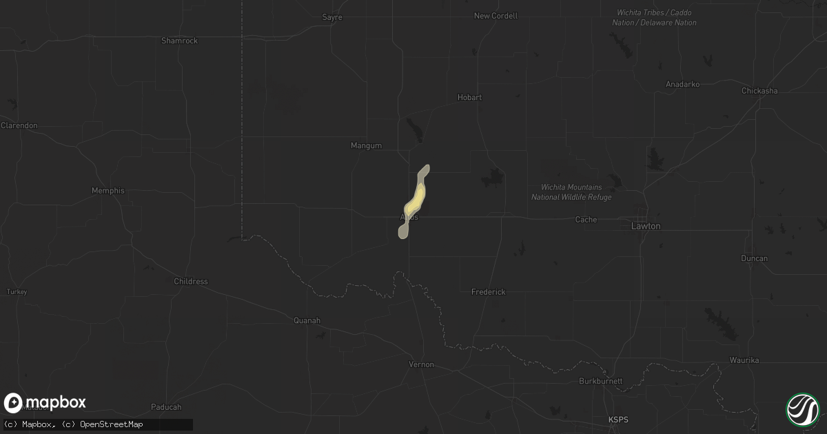 Hail map in Altus, OK on July 20, 2024