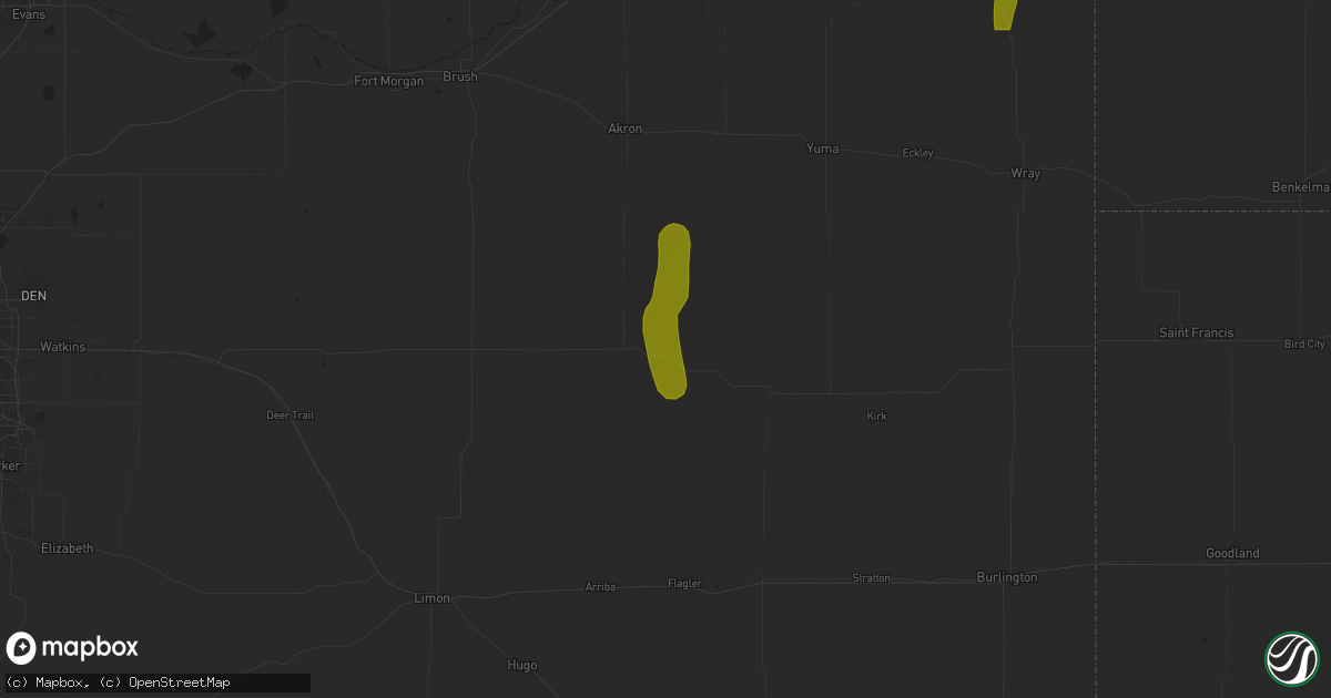 Hail map in Anton, CO on July 20, 2024