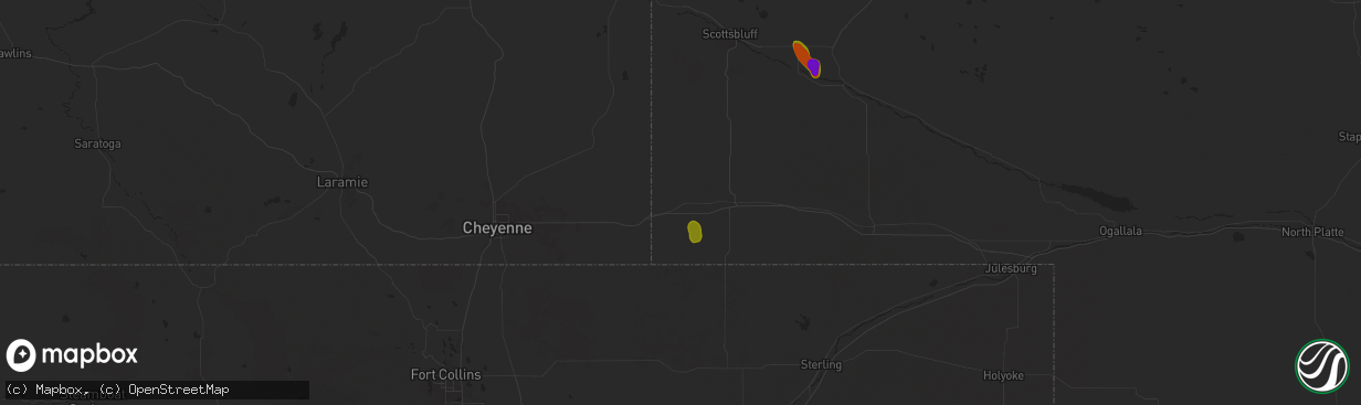 Hail map in Bushnell, NE on July 20, 2024