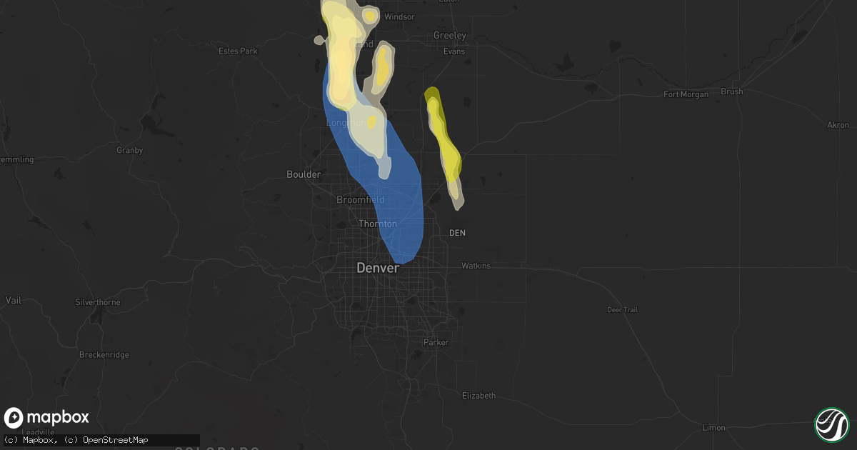 Hail map in Commerce City, CO on July 20, 2024