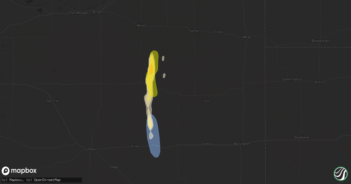 Hail map in Cope, CO on July 20, 2024