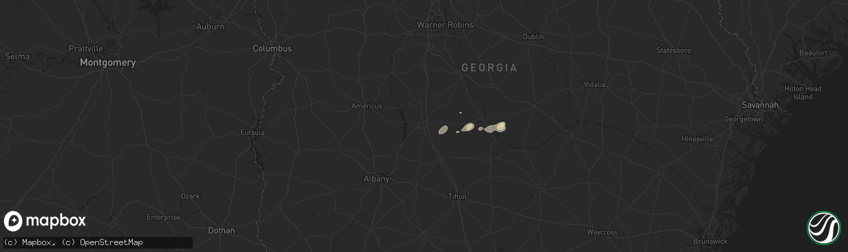 Hail map in Cordele, GA on July 20, 2024