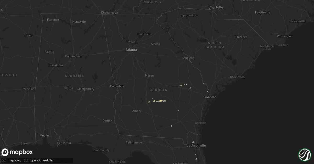 Hail map in Georgia on July 20, 2024