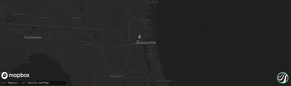 Hail map in Jacksonville, FL on July 20, 2024