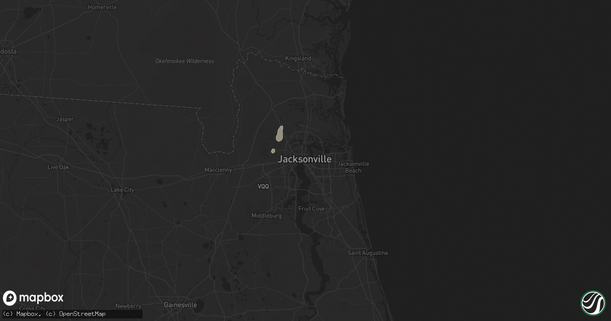 Hail map in Jacksonville, FL on July 20, 2024