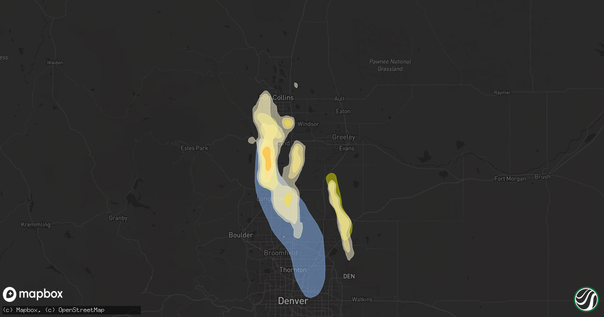 Hail map in Johnstown, CO on July 20, 2024