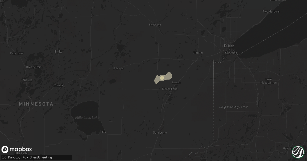 Hail map in Kettle River, MN on July 20, 2024